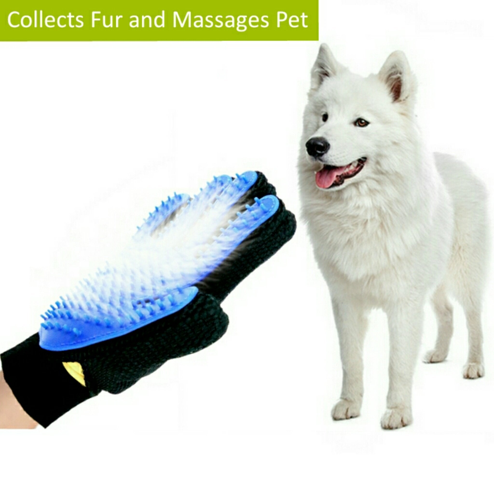 Mr. Peanut's Pet Grooming Gloves — 2-Pack Silicone Deshedding Gloves for Dogs & Cats