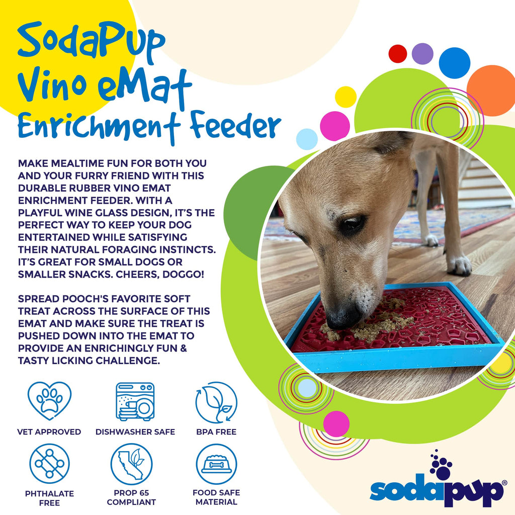 SodaPup Vino Dog eMat — Wine-Inspired Enrichment Lick Mat for Dogs & Cats