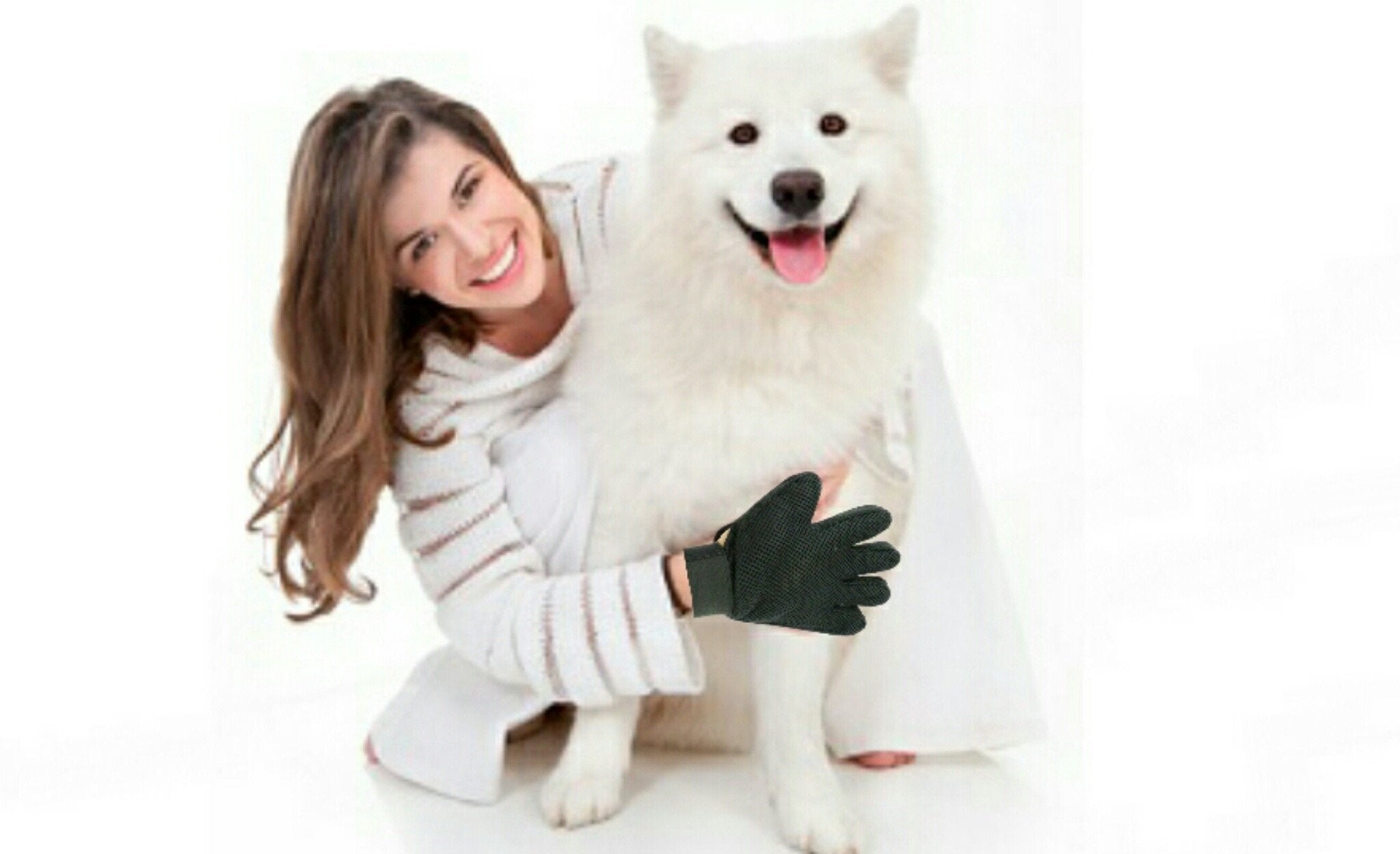 Mr. Peanut's Pet Grooming Gloves — 2-Pack Silicone Deshedding Gloves for Dogs & Cats