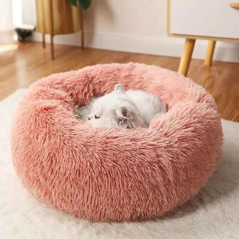 Donut Pet Bed — Calming Plush Cuddler Nest for Dogs & Cats | 3 Styles, 4 Colors, 3 Sizes