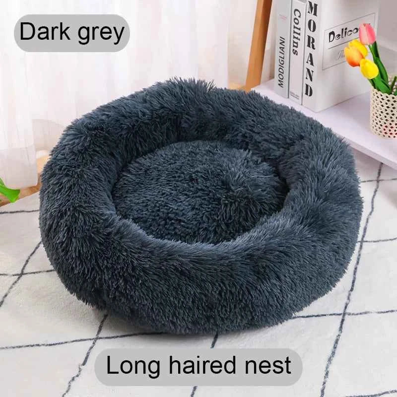 Donut Pet Bed — Calming Plush Cuddler Nest for Dogs & Cats | 3 Styles, 4 Colors, 3 Sizes