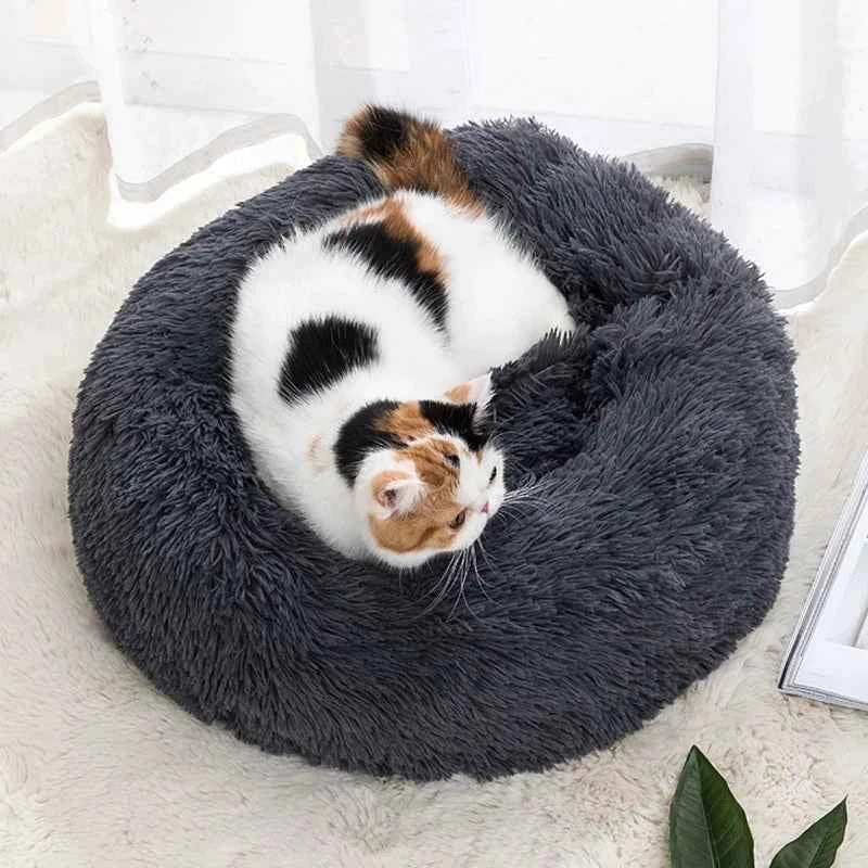 Donut Pet Bed — Calming Plush Cuddler Nest for Dogs & Cats | 3 Styles, 4 Colors, 3 Sizes