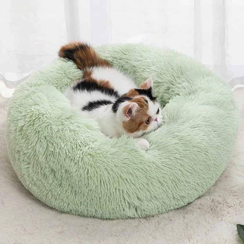 Donut Pet Bed — Calming Plush Cuddler Nest for Dogs & Cats | 3 Styles, 4 Colors, 3 Sizes
