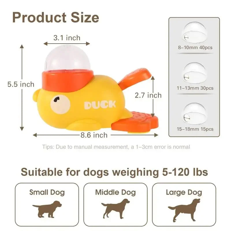 Duck Treat Dispenser Toy for Dogs — Interactive Slow Feeder & Mental Enrichment