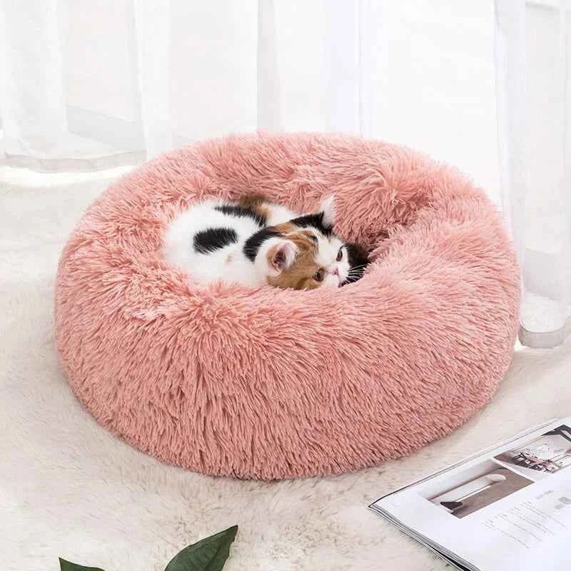 Donut Pet Bed — Calming Plush Cuddler Nest for Dogs & Cats | 3 Styles, 4 Colors, 3 Sizes
