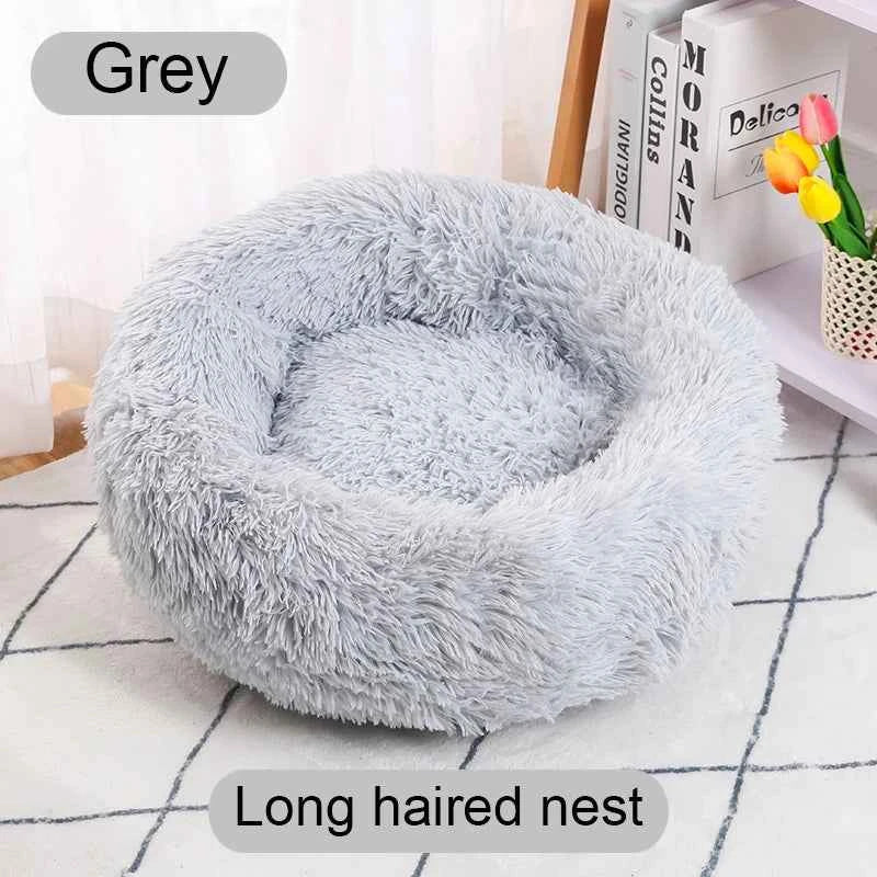 Donut Pet Bed — Calming Plush Cuddler Nest for Dogs & Cats | 3 Styles, 4 Colors, 3 Sizes