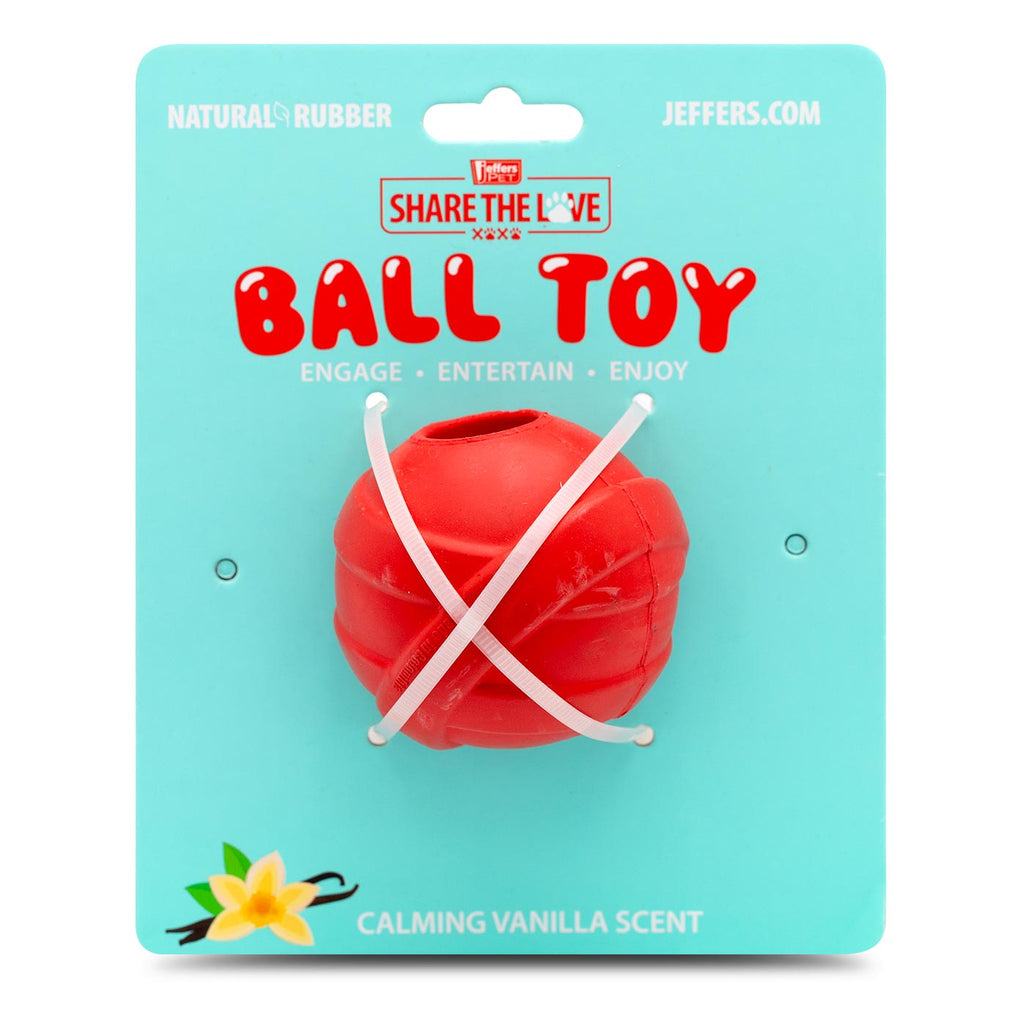Jeffers Red Orbits Ball — Natural Rubber Treat-Dispensing Dog Chew Toy