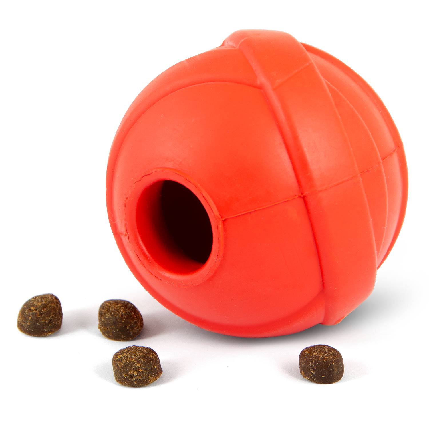 Jeffers Red Orbits Ball — Natural Rubber Treat-Dispensing Dog Chew Toy