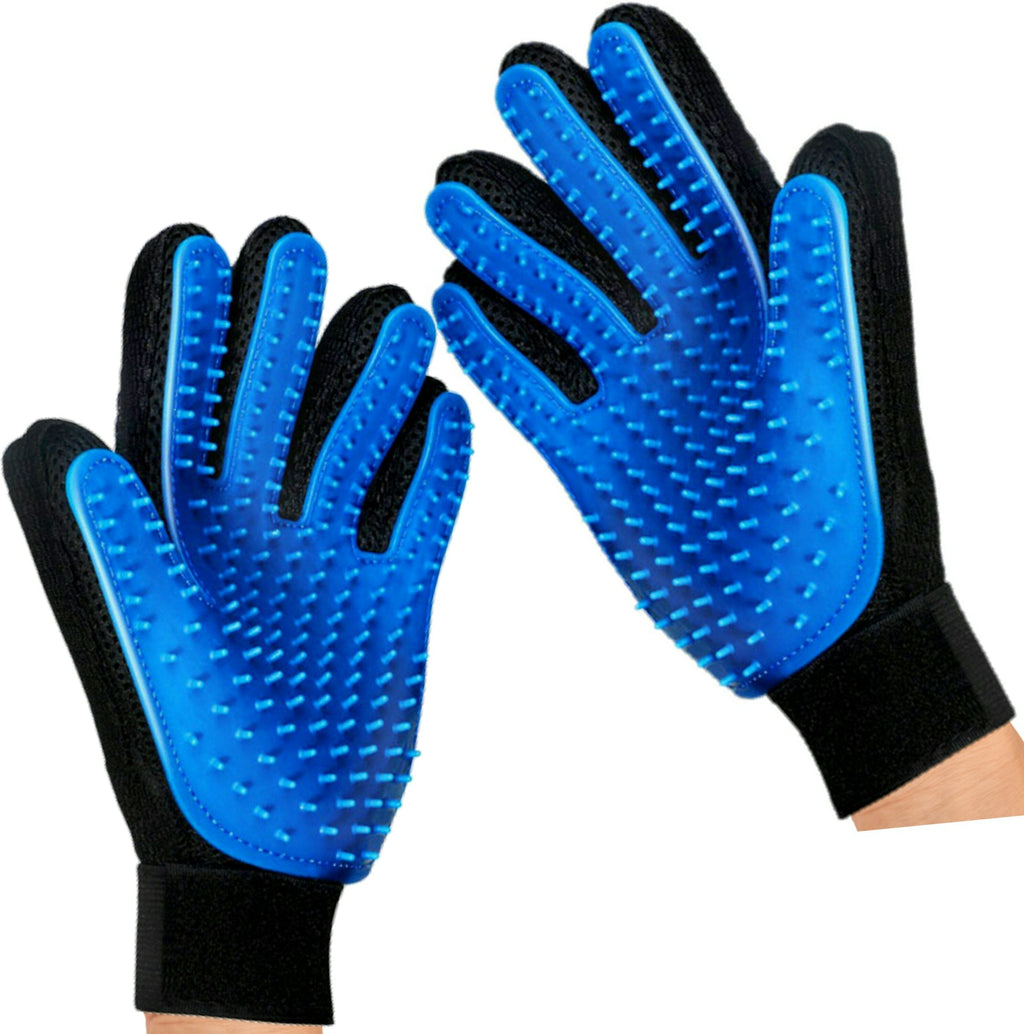 Mr. Peanut's Pet Grooming Gloves — 2-Pack Silicone Deshedding Gloves for Dogs & Cats