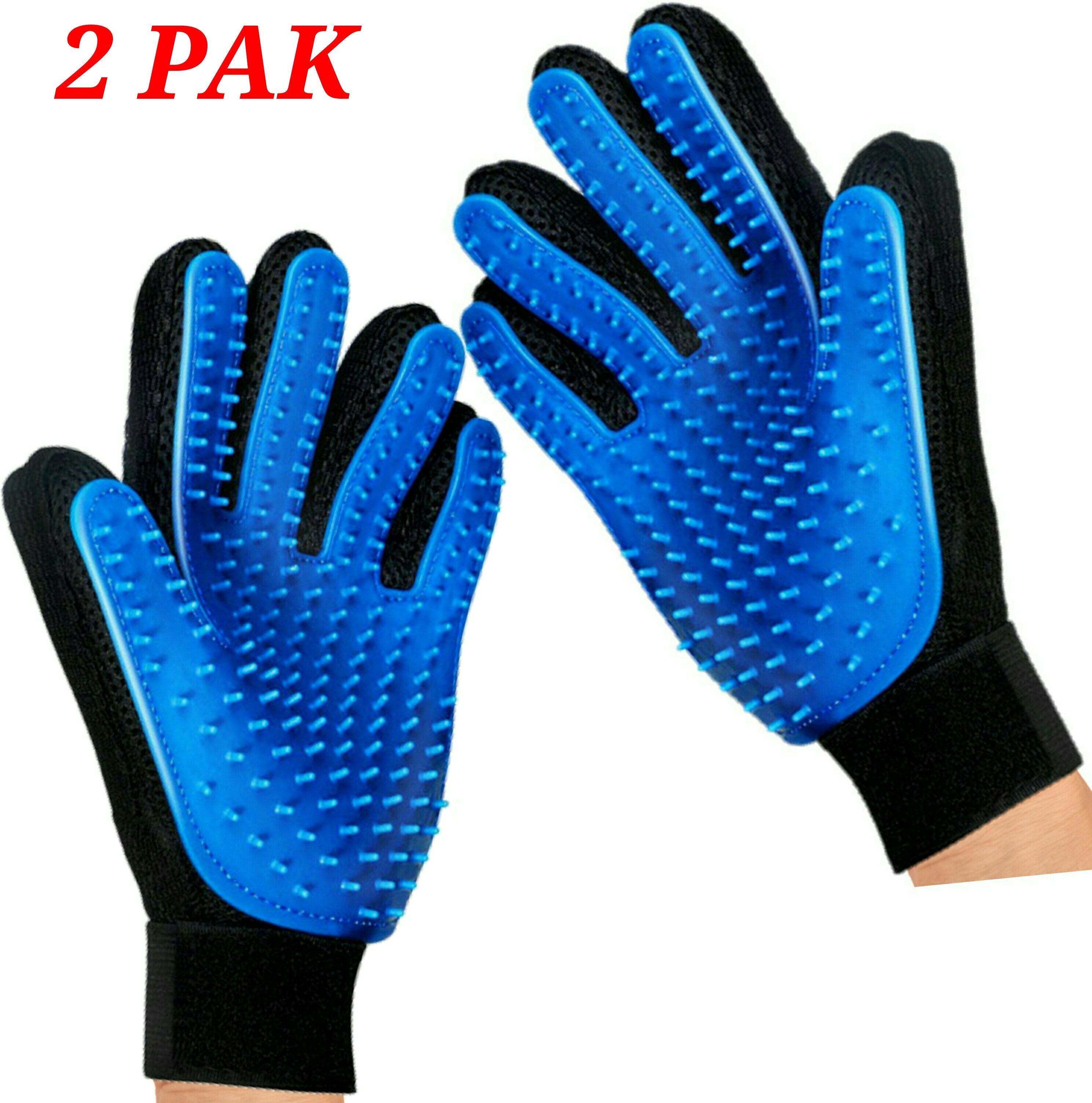 Mr. Peanut's Pet Grooming Gloves — 2-Pack Silicone Deshedding Gloves for Dogs & Cats
